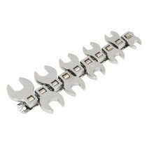 Sealey S0866 Crows Foot Spanner Set 10pc Open End 3/8"Sq Drive Metric