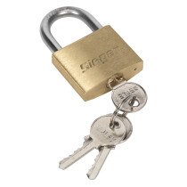 Sealey S0987 Brass Body Padlock with Brass Cylinder 40mm