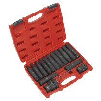 Sealey SX098 Impact TRX-Star, TRX-Star Female & Hex Socket Bit Set 16pc 3/4" & 1"Sq D...