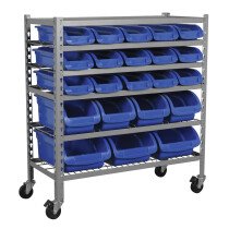 Sealey TPS22 Mobile Bin Storage System 22 Bins