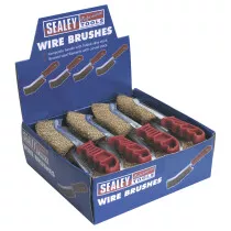 Sealey WB05DB24 Wire Brush Brassed Steel Plastic Handle Display Pack of 24