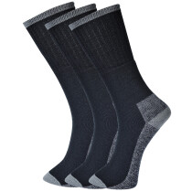 Portwest SK33 Black Size 6 - Size 9 (EU39 - EU43) Workwear Socks Triple Pack