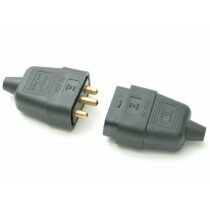 SMJ RC3PBC Black 10A 3 Pin Plug & Socket SMJRC3PBC