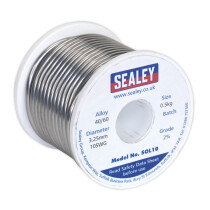 Sealey SOL10 Solder Wire Quick Flow 3.25mm/10SWG 40/60 0.5kg Reel