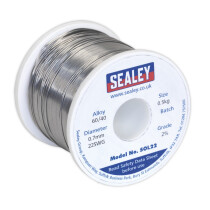Sealey SOL22 Solder Wire Quick Flow 2% 0.7mm/22SWG 40/60.5kg Reel