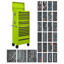 Sealey SPTHVCOMBO1 Tool Chest Combination 14 Drawer with Ball-Bearing Slides - Green & 1179pc Tool Kit