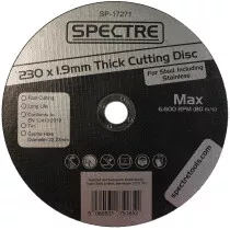 Spectre SP-17271 230mm x 1.9mm 9" Industrial Quality Metal Cutting Disc