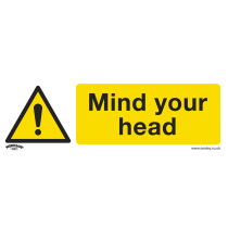 Sealey SS39P10 Warning Safety Sign - Mind Your Head - Rigid Plastic - Pack of 10