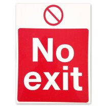 Signs & Labels P75AR  'No Exit' 400x300mm Rigid Plastic Safety Sign