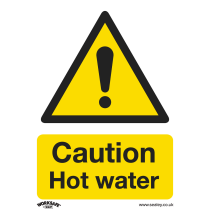 Sealey SS38V1 Warning Safety Sign - Caution Hot Water - Self-Adhesive Vinyl