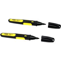 Stanley 0-47-312 Fine Tip Marker Pen Black (Pack of 2) STA047312