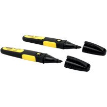 Stanley 0-47-314 Chisel Tip Marker Pen Black (Pack of 2) STA047314