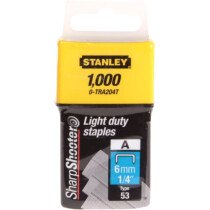 Stanley 0-TRA204T Light-Duty Staples 6mm (Pack of 1000) STA0TRA204T