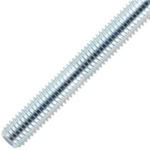 M6 x 1Mtr Studding Zinc Plated Mild Steel Threaded Bar Rod