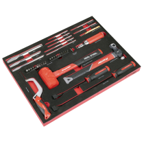 Sealey TBT66 Premier Striking, Pry Bar, Hacksaw & Impact Screwdriver Set with Tool Tray 39pc