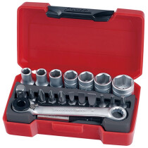 Teng Tools T1420 20 Piece Bits Metric Socket Set 1/4" Drive TENT1420