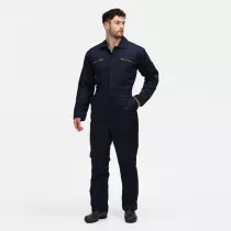 Regatta TRJ515 Pro Zip Fasten Insulated Coverall - NAVY BLUE - X-SMALL (Waist 28"-30")