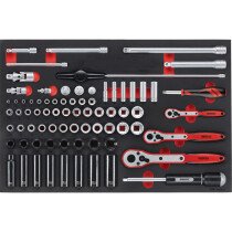 Teng Tools TTESK77 76 Piece EVA 1/4", 3/8" & 1/2" Drive Socket Set