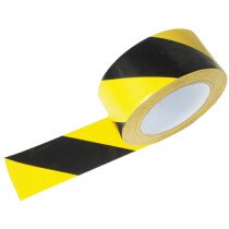 Faithfull FAITAPEHAZBY Hazard Adhesive Floor Tape Yellow/Black 50mm x 33Mtr