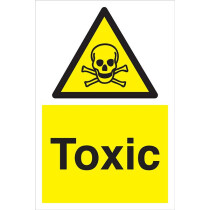 Allsigns WA154S  200 X 300mm Self-Adhesive PVC ''Toxic" Sign