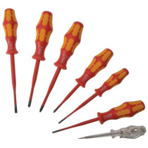 Wera 006480 Kraftform Plus 7 Piece VDE Extra Slim Screwdriver Set WER006480