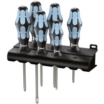 Wera 032063 Slotted, Phillips PH and Pozi PZ Stainless Steel Screwdriver 6 Piece Set WER032063