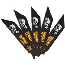 DeWalt DT2407L-QZ EXTREME® 2X Long Life Reciprocating  Saw Blade - Metal 152mm (6") 14/18TPI Metal Pack x 5
