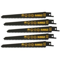 DeWalt DT2362-QZ 152mm HCs Reciprocating Saw Blades - Fine Fast Curved Cuts (S611D) Pack x 5