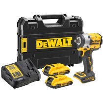DeWalt DCF921D2T-GB 18V XR Brushless 1/2" Compact Impact Wrench 406Nm (Scaffolders Hog Ring Version) With 2 x 2Ah Batteries In TSTAK