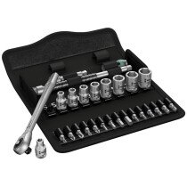 Wera 05004017001 Zyklop Metal-Push Ratchet and Socket Set of 28 Metric 1/4in Drive WER004017