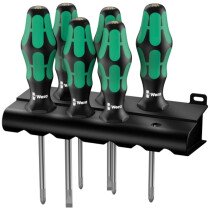 Wera 105650 6 Piece Lasertip Plain Slot / Phillips PH Screwdriver Set WER105650