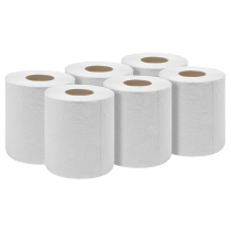 Sealey WHT60 White Embossed 2-Ply Paper Roll 60m - Pack of 6