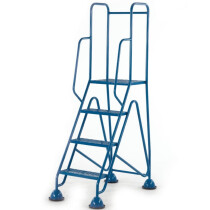 Fort WM514 Blue Mobile 4 Step Mesh Tread Step Ladder - Full Handrail