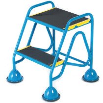 Fort WS510 Blue Mobile 2 Step Anti-Slip Tread Steps - No Handrail