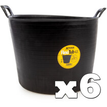 Xtrade X0900035x6 Special Pack of 6 Black 42Ltr FlexiTubs 