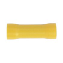 Sealey YT10 Butt Connector Terminal ø5.5mm Yellow Pack of 100