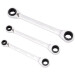 Draper 11652 Metric 4-in-1 Reversible Double Ring End Ratchet Spanner Set (3 Piece)