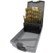 Heller 29382 19 Piece Titanium Nitride Coated Premium Steel Drill Bit Set in Plastic Cassette