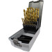 Heller 293839 25 Piece 1mm - 13mm x 0.5mm Titanium Nitride Coated Premium Steel Drill Bit Set in Plastic Cassette