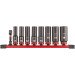 Milwaukee 4932480455 Impact Socket Set 3/8" Drive 8-19mm on Rail