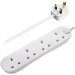 Masterplug BFG5N Four Socket Extension Lead, 5 Metre, White 