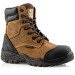 Buckbootz BSH008WPNM Buckshot 2 Brown Leather S3 High Leg Lace/Zipper Boot Non Metallic HRO WRU SRC -UK11