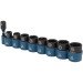 Makita E-16639 Impact Black Socket Set 8 Piece 3/8" Square Drive with Adaptor