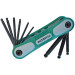 Faithfull FAIHKSF9AFB Folding Hex Key Set 9 Ball End Imperial (5/64 - 1/4in)