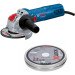 Bosch GWX 750-115 230V X-Lock 4.5"/115mm 750W Angle Grinder with 10 Extra Cutting Discs