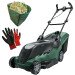 Bosch Universal Rotak 650 1700W 40cm Lawn Mower with Gloves and Garden Sack