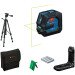 Bosch GLL 20-22 G + LB 10 Green Beam Line Laser 20m with Universal Mount, Target Plate and BT150 Tripod