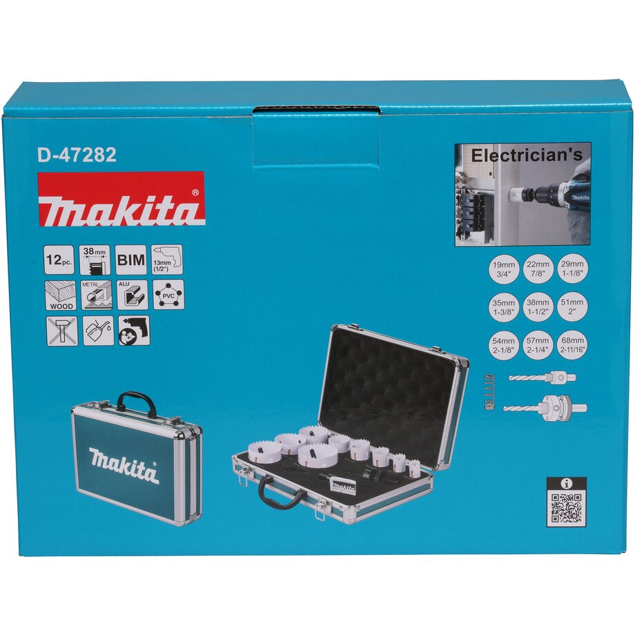 Makita D-47282 Electricians Holesaw Set 12 Piece