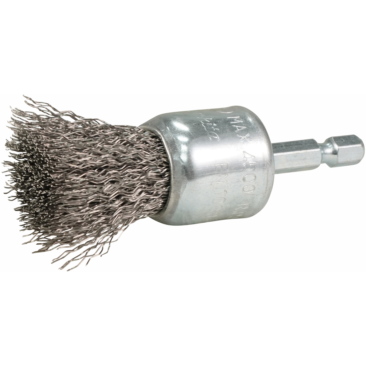 Makita D-76679 24mm Stainless Steel Crimped Wire End Brush with 1/4" Hex Shank