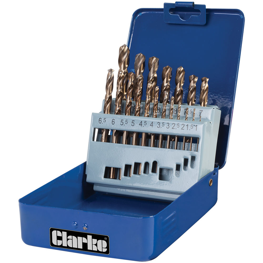 Clarke 1801383 CHT383 19 Piece Cobalt Steel Drill Bit Set 